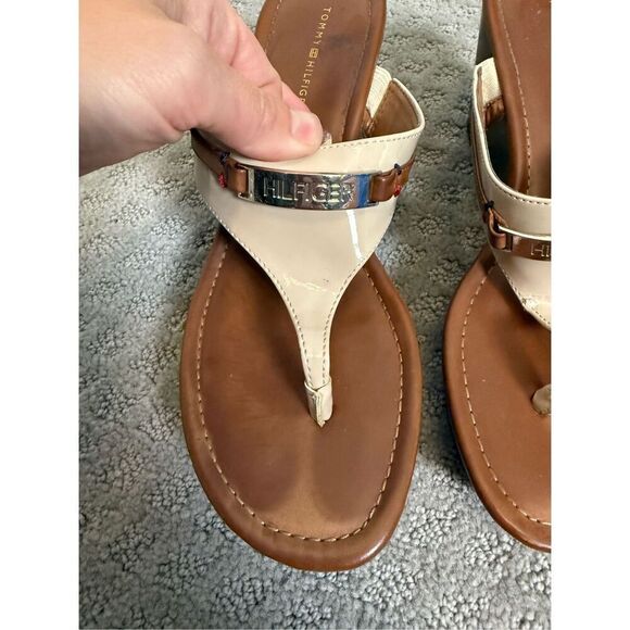 Tommy Hilfiger Siesta Wedge Leather Flip Flops size 8 - Picture 5 of 7